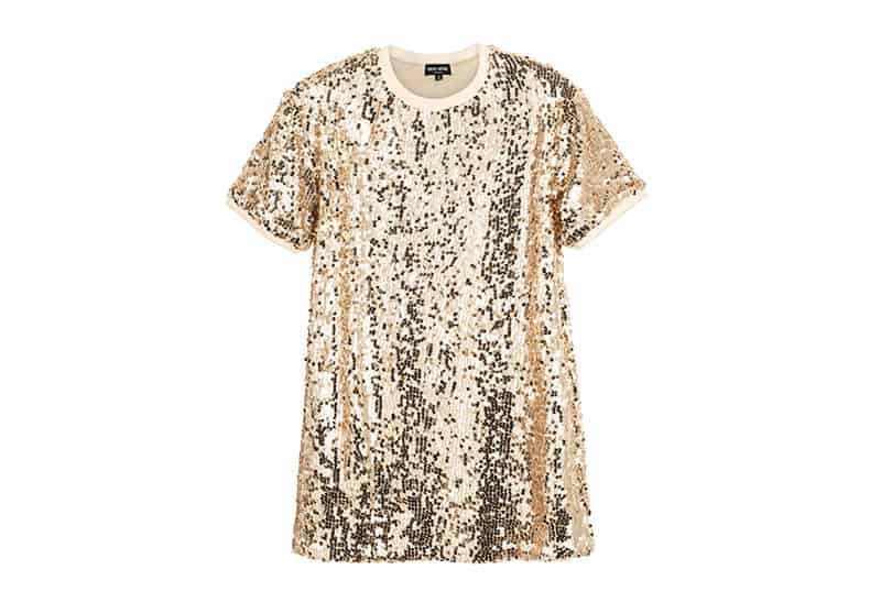 gold sequin dress