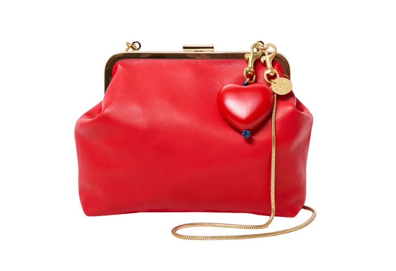 red heart purse fob