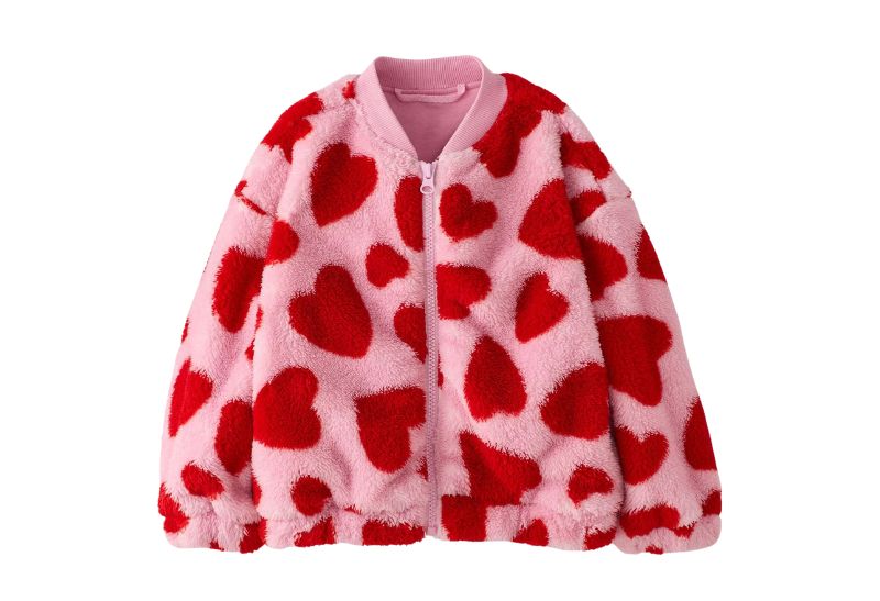 heart sherpa jacket for kids